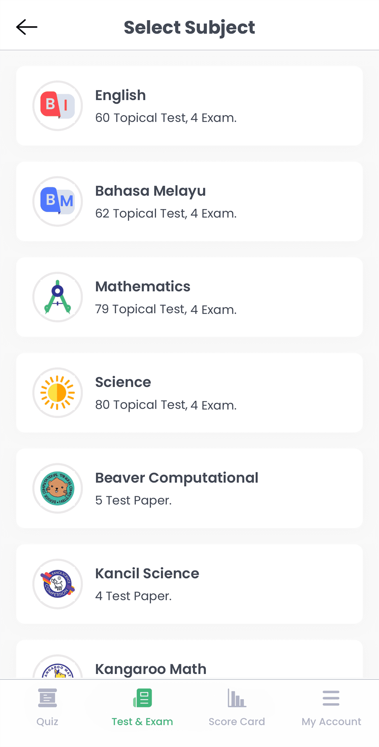 Pandai - Test & Exam app screenshot